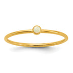 14K Gold Filled White Opal Bezel 1.0mm Stacking Ring by Sophia Jewelers
