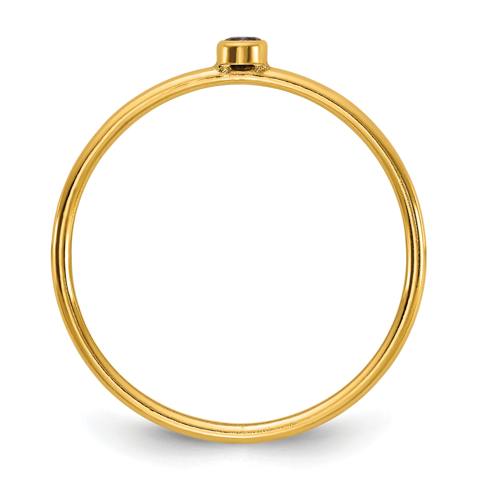 14K Gold Filled Purple CZ Bezel 1.0mm Stacking Ring Secondary image