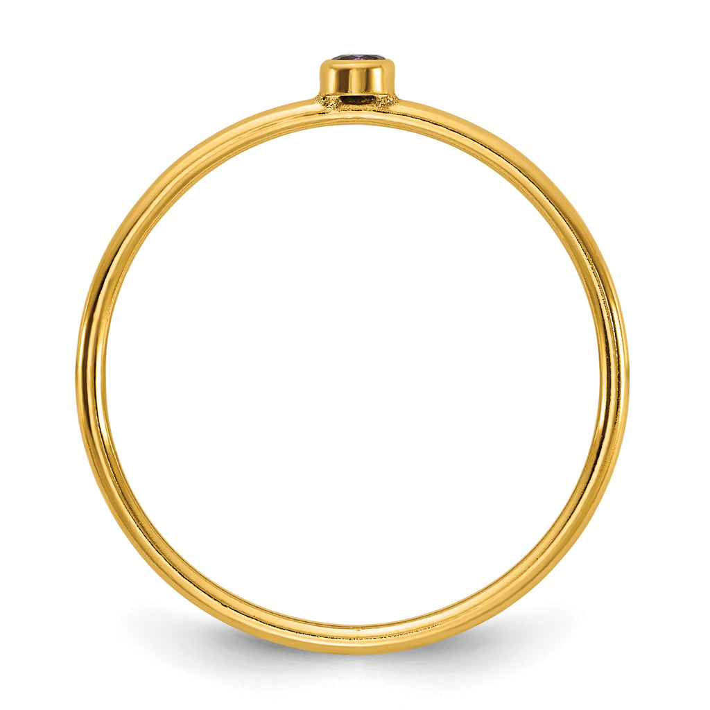 14K Gold Filled Purple CZ Bezel 1.0mm Stacking Ring - view 2