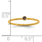 14K Gold Filled Purple CZ Bezel 1.0mm Stacking Ring - view 5