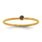 14K Gold Filled Purple CZ Bezel 1.0mm Stacking Ring by Sophia Jewelers