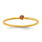 14K Gold Filled Red CZ Bezel 1.0mm Stacking Ring by Sophia Jewelers