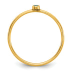 14K Gold Filled Swiss Blue CZ Bezel 1.0mm Stacking Ring - view 2