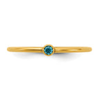 14K Gold Filled Swiss Blue CZ Bezel 1.0mm Stacking Ring - view 4
