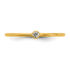 14K Gold Filled White CZ Bezel 1.0mm Stacking Ring - view 4
