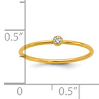 14K Gold Filled White CZ Bezel 1.0mm Stacking Ring - view 5