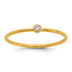 14K Gold Filled White CZ Bezel 1.0mm Stacking Ring by Sophia Jewelers