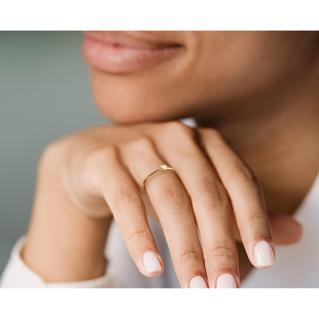 1/20 14K Gold Filled Heart 1.0mm Stacking Ring