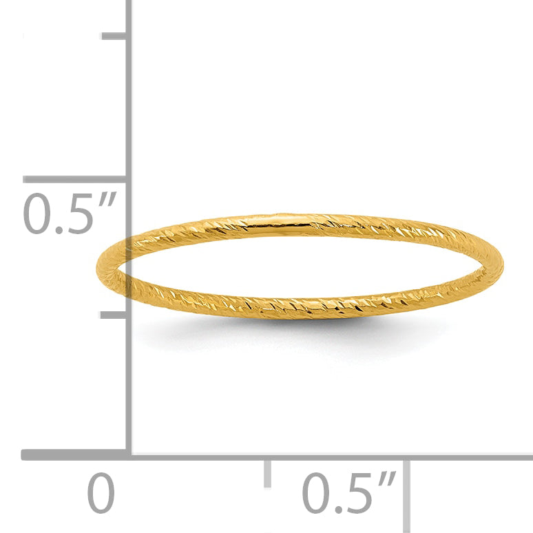 14K Gold Filled 1.0mm Sparkle Stacking Ring - view 4