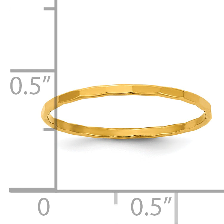 14K Gold Filled 1.25mm Hammered Stacking Ring - view 4