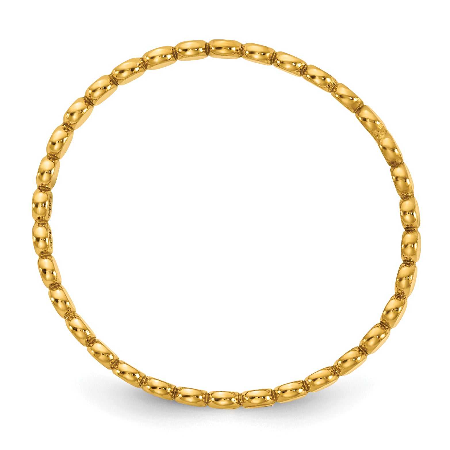 14K Gold Filled 1.90mm Flat Beaded Stacking Ring - view 2