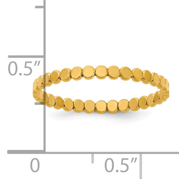 14K Gold Filled 1.90mm Flat Beaded Stacking Ring - view 4