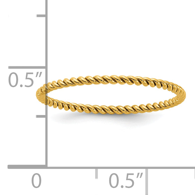 14K Gold Filled 1.20mm Twisted Stacking Ring - view 4
