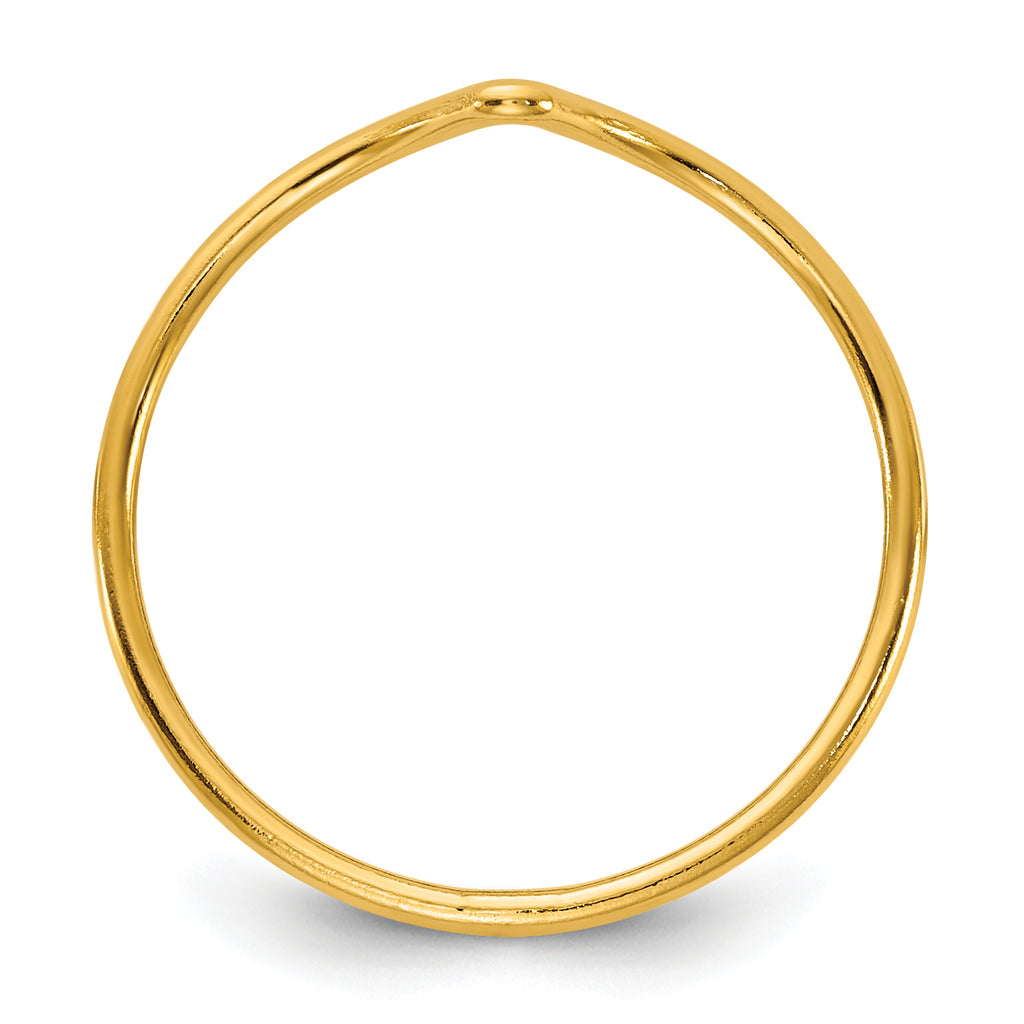 14K Gold Filled 1.0mm Chevron Ring - view 2