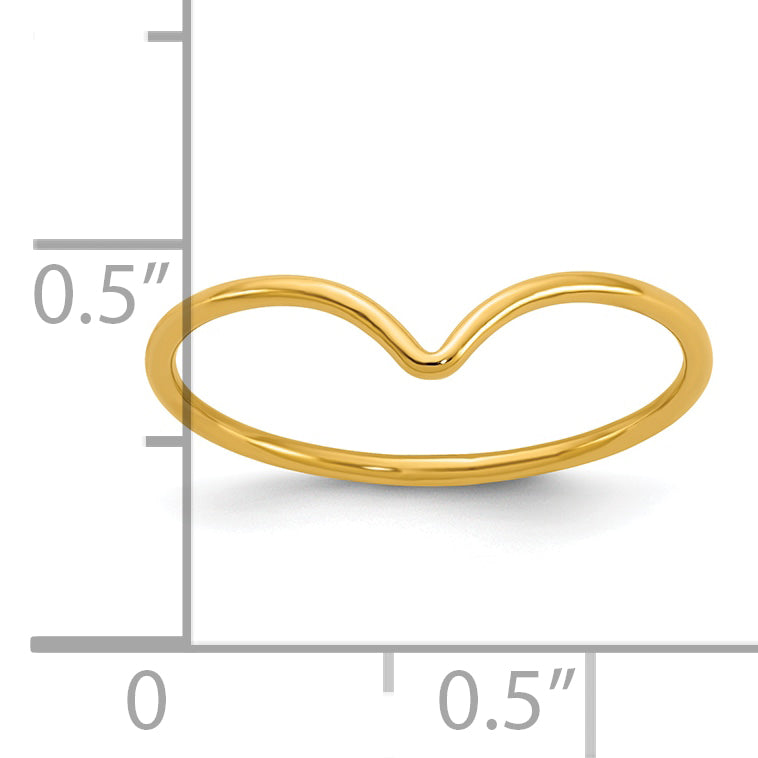14K Gold Filled 1.0mm Chevron Ring - view 5
