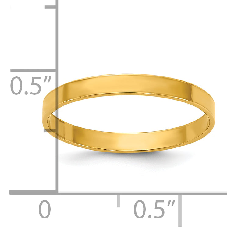 14K Gold Filled 2.25mm Flat Band Ring - view 4