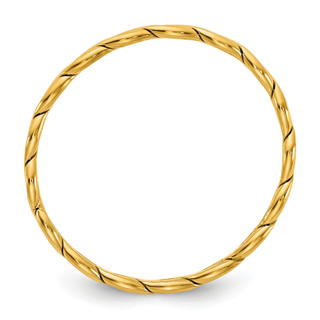 14K Gold Filled 2.40mm Woven Stacking Ring - view 2