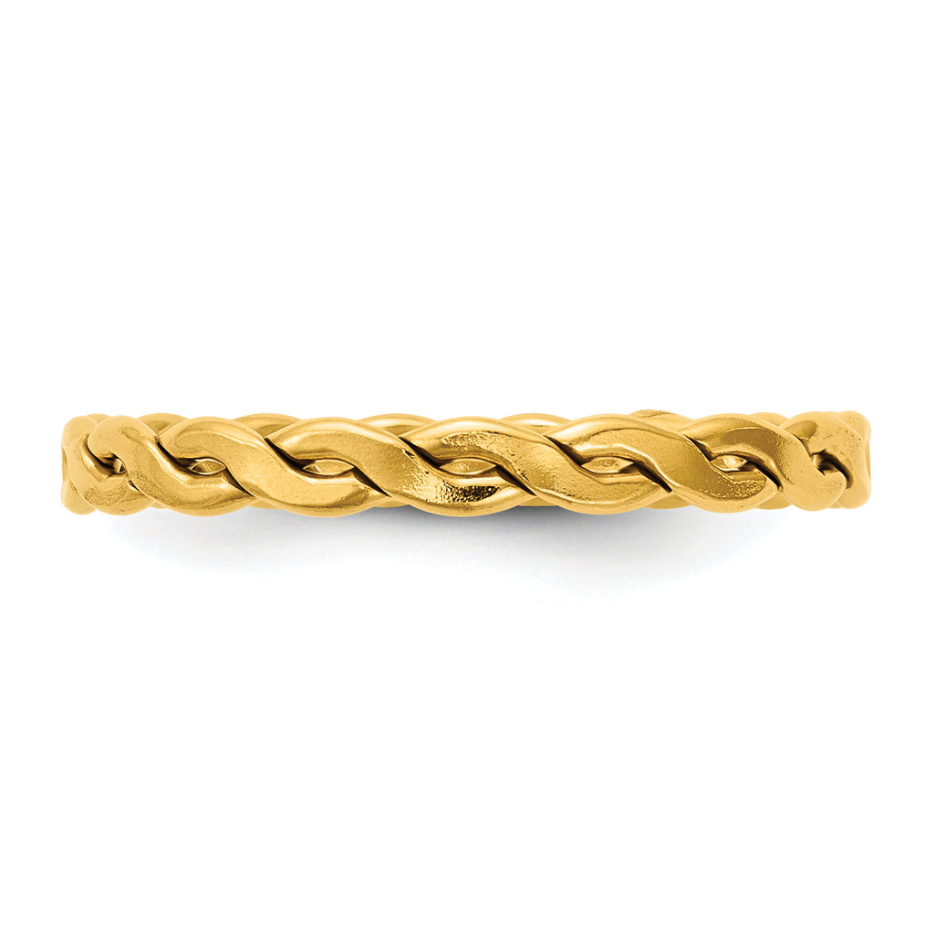 14K Gold Filled 2.40mm Woven Stacking Ring - view 3