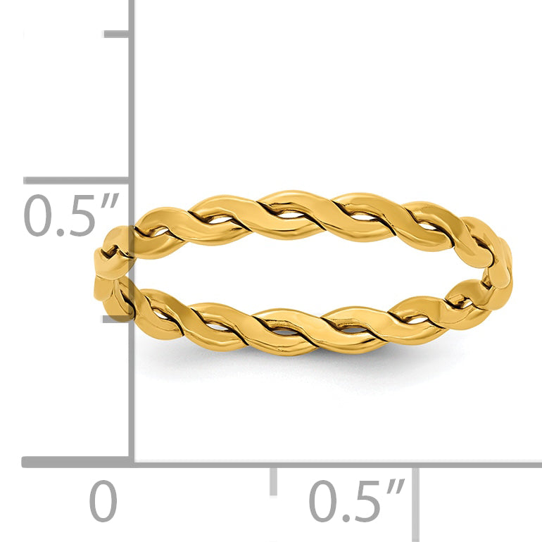 14K Gold Filled 2.40mm Woven Stacking Ring - view 4