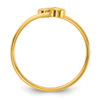 14K Gold Filled CZ 1.0mm Adjustable Ring - view 2