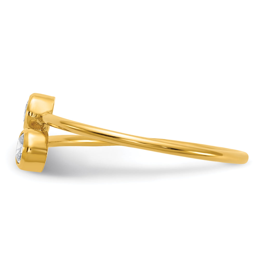 14K Gold Filled CZ 1.0mm Adjustable Ring - view 3