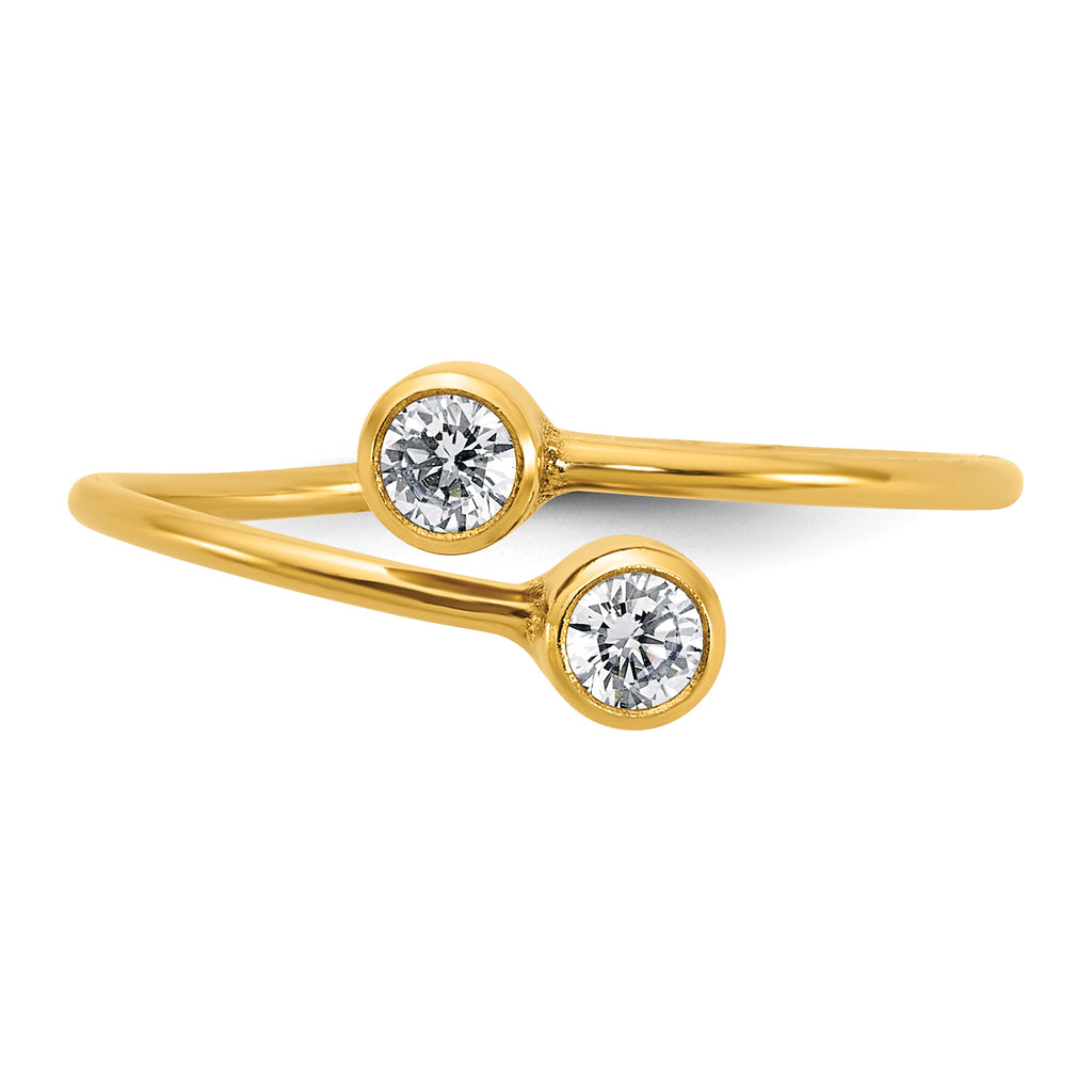 14K Gold Filled CZ 1.0mm Adjustable Ring - view 4