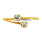 14K Gold Filled CZ 1.0mm Adjustable Ring - view 4