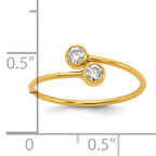 14K Gold Filled CZ 1.0mm Adjustable Ring - view 5