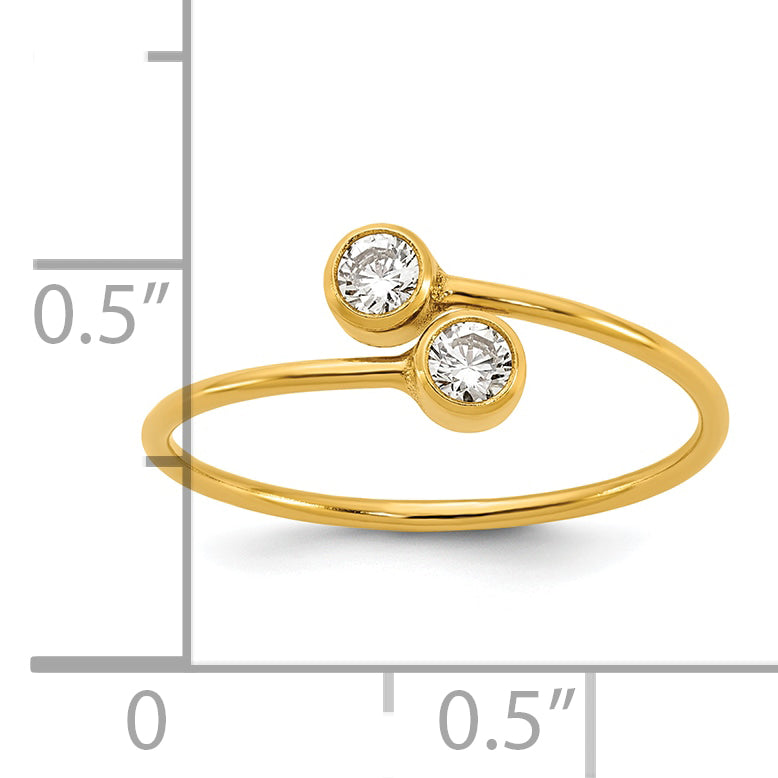 14K Gold Filled CZ 1.0mm Adjustable Ring - view 5