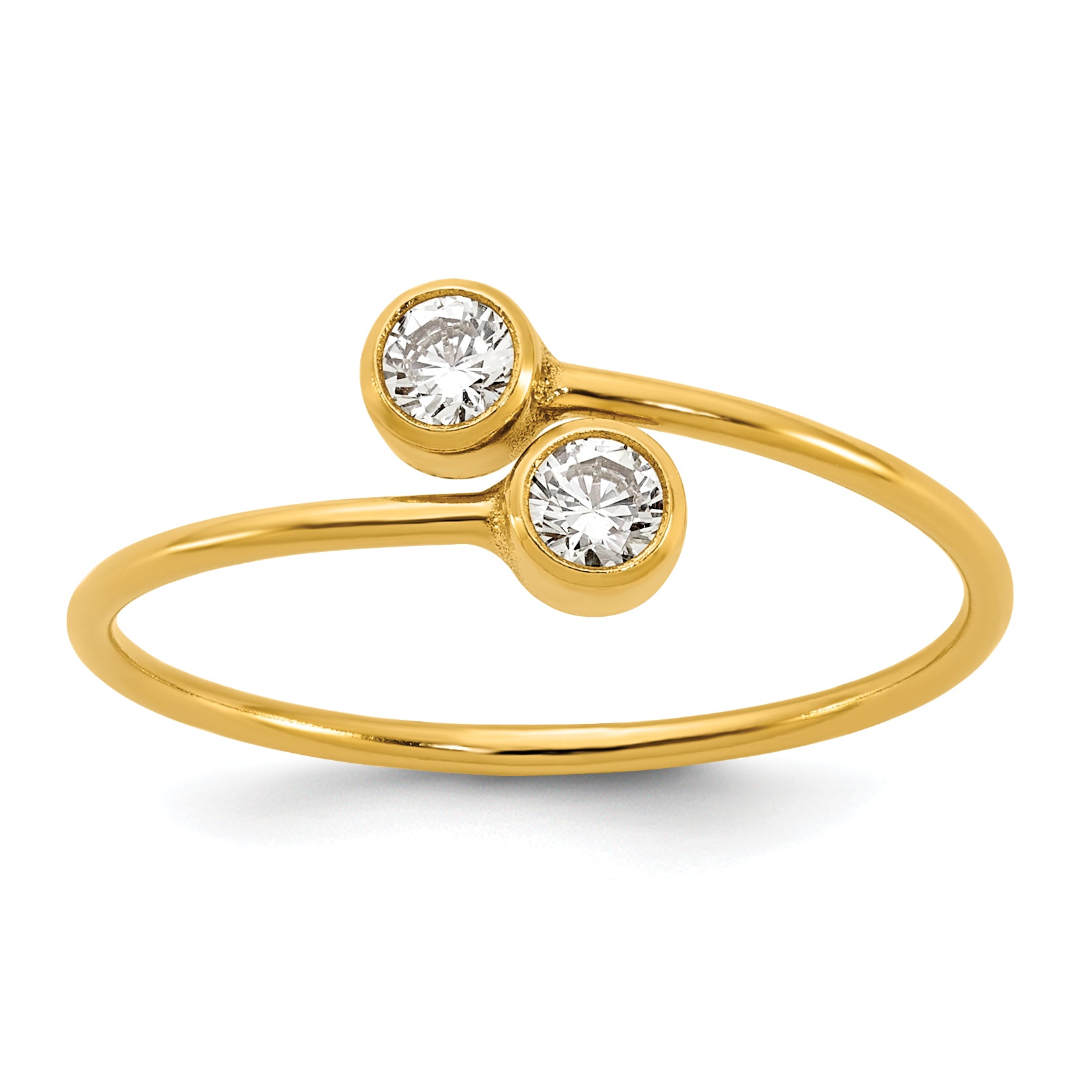 14K Gold Filled CZ 1.0mm Adjustable Ring by Sophia Jewelers Main image