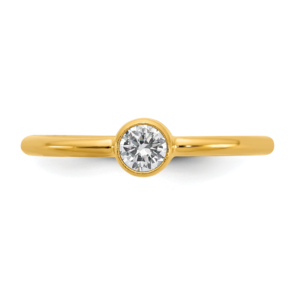 14K Gold Filled CZ 1.50mm Stacking Ring - view 4
