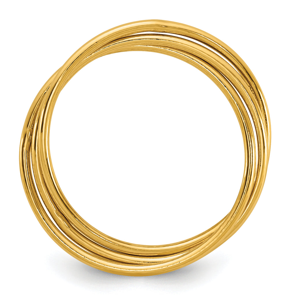 14K Gold Filled Three Intertwined 1.0mm Rings - view 2