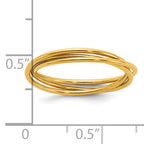 14K Gold Filled Three Intertwined 1.0mm Rings - view 4
