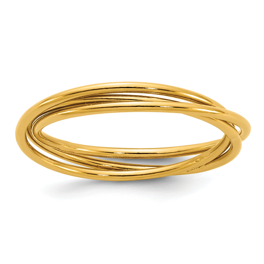 14K Gold Filled Three Intertwined 1.0mm Rings by Sophia Jewelers