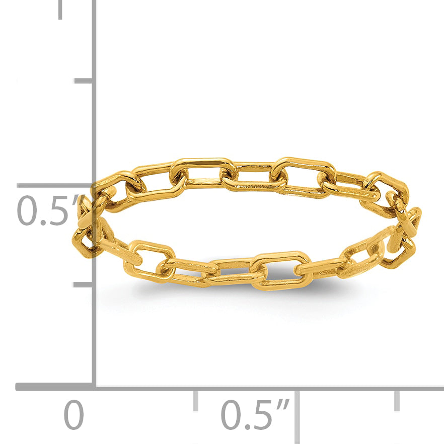 14K Gold Filled 2.40mm Paperclip Chain Ring - view 4