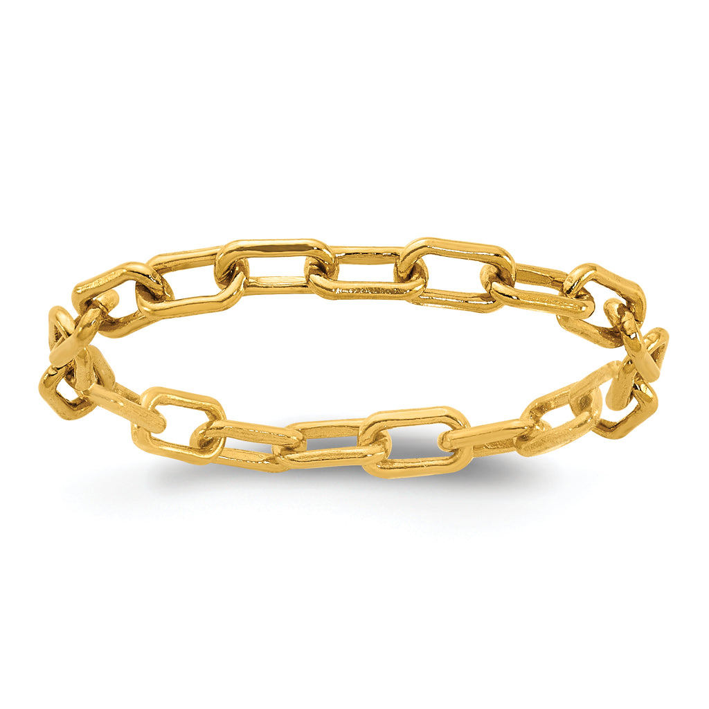 14K Gold Filled 2.40mm Paperclip Chain Ring by Sophia Jewelers