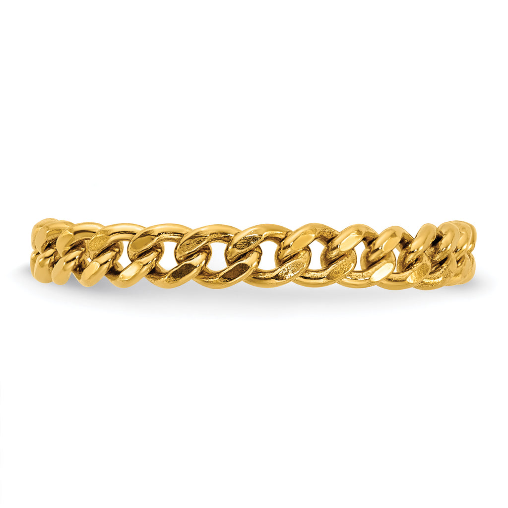 14K Gold Filled 2.90mm Curb Link Chain Ring - view 3
