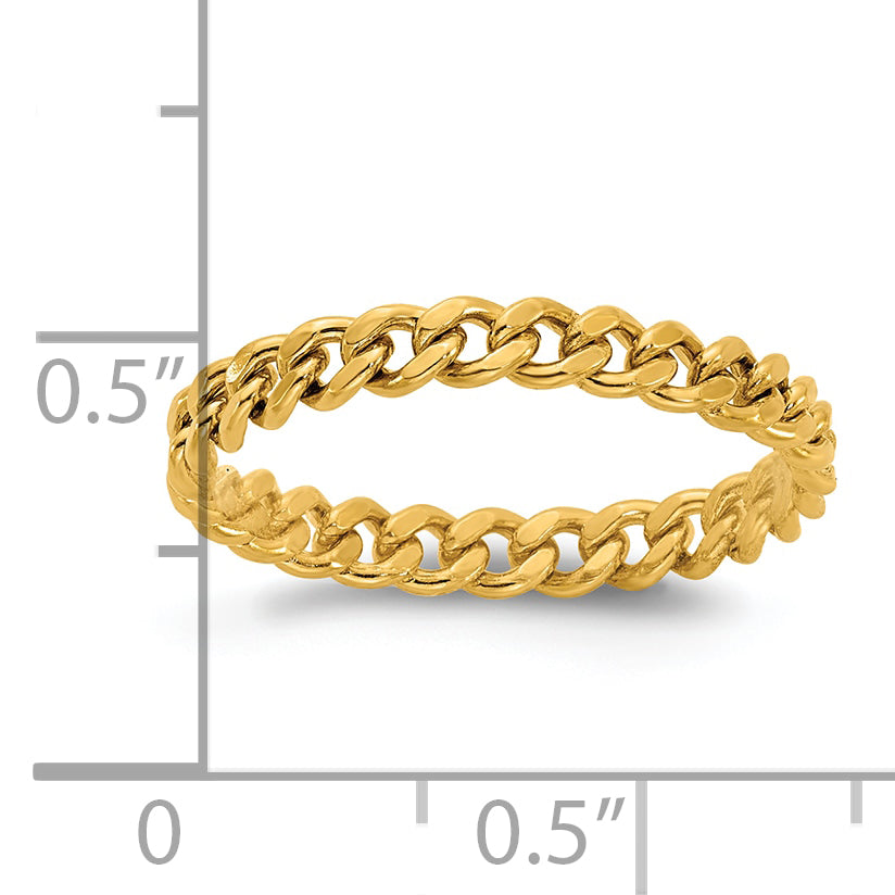 14K Gold Filled 2.90mm Curb Link Chain Ring - view 4