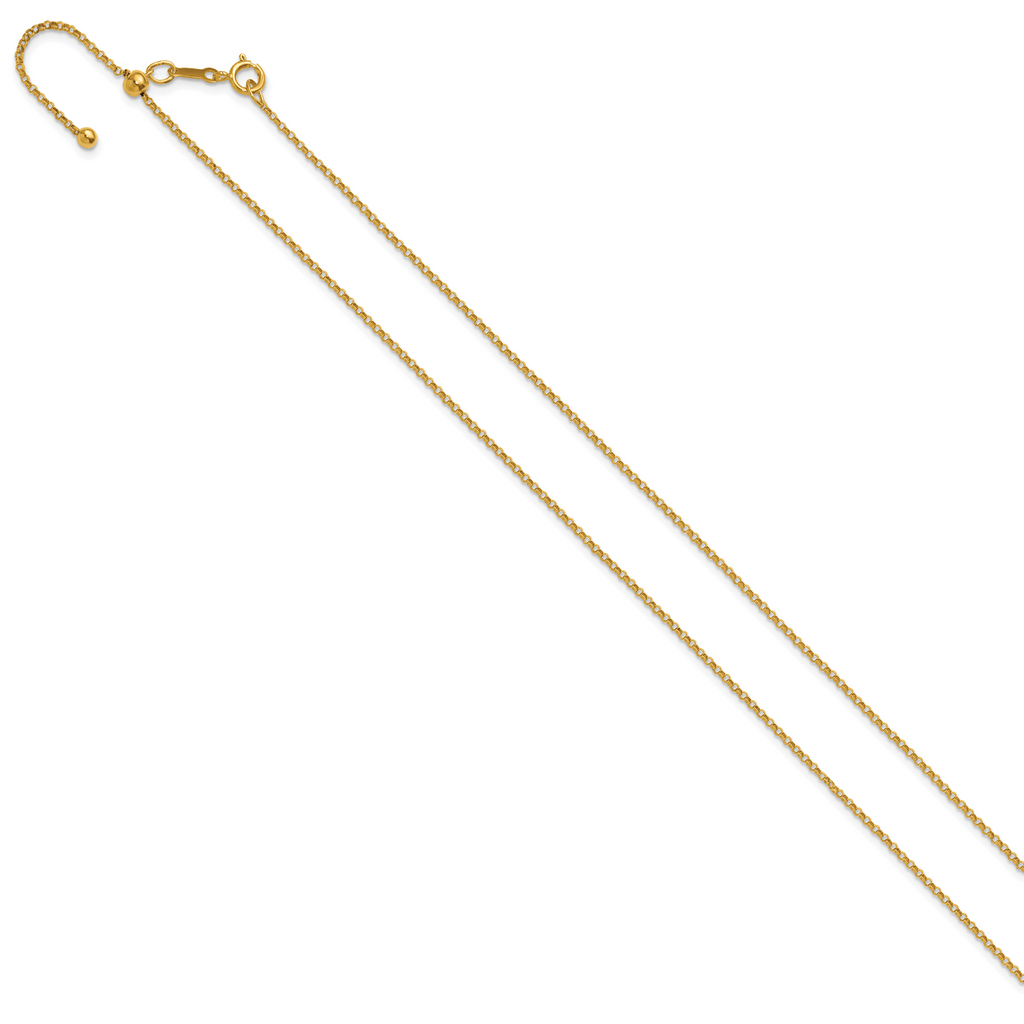 14K Gold Filled Adjustable Rolo Chain Necklace in 1.3mm Width - view 2