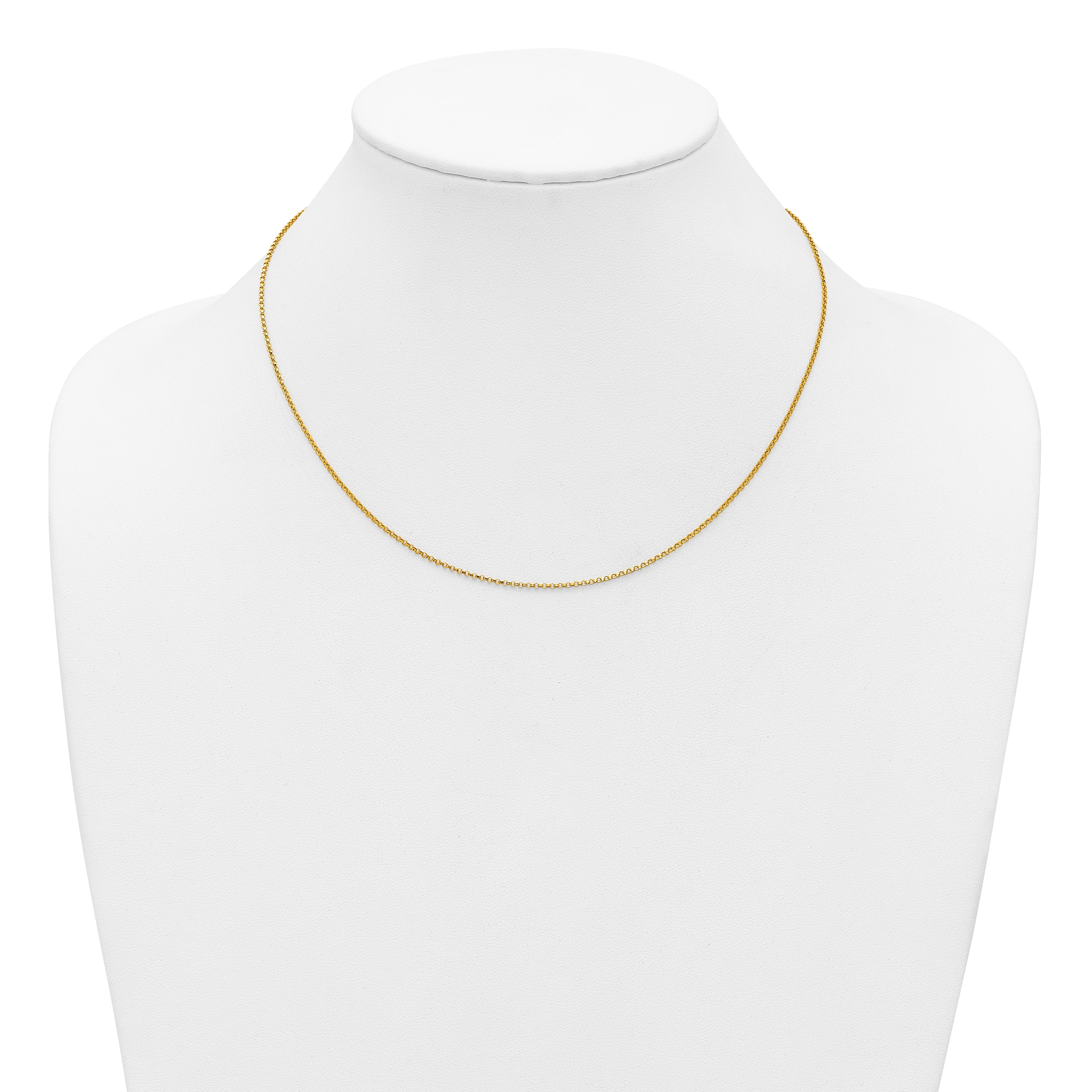 14K Gold Filled Adjustable Rolo Chain Necklace in 1.3mm Width - view 3