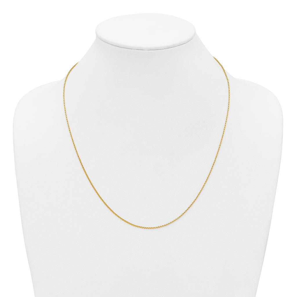 14K Gold Filled Adjustable Rolo Chain Necklace in 1.3mm Width - view 5