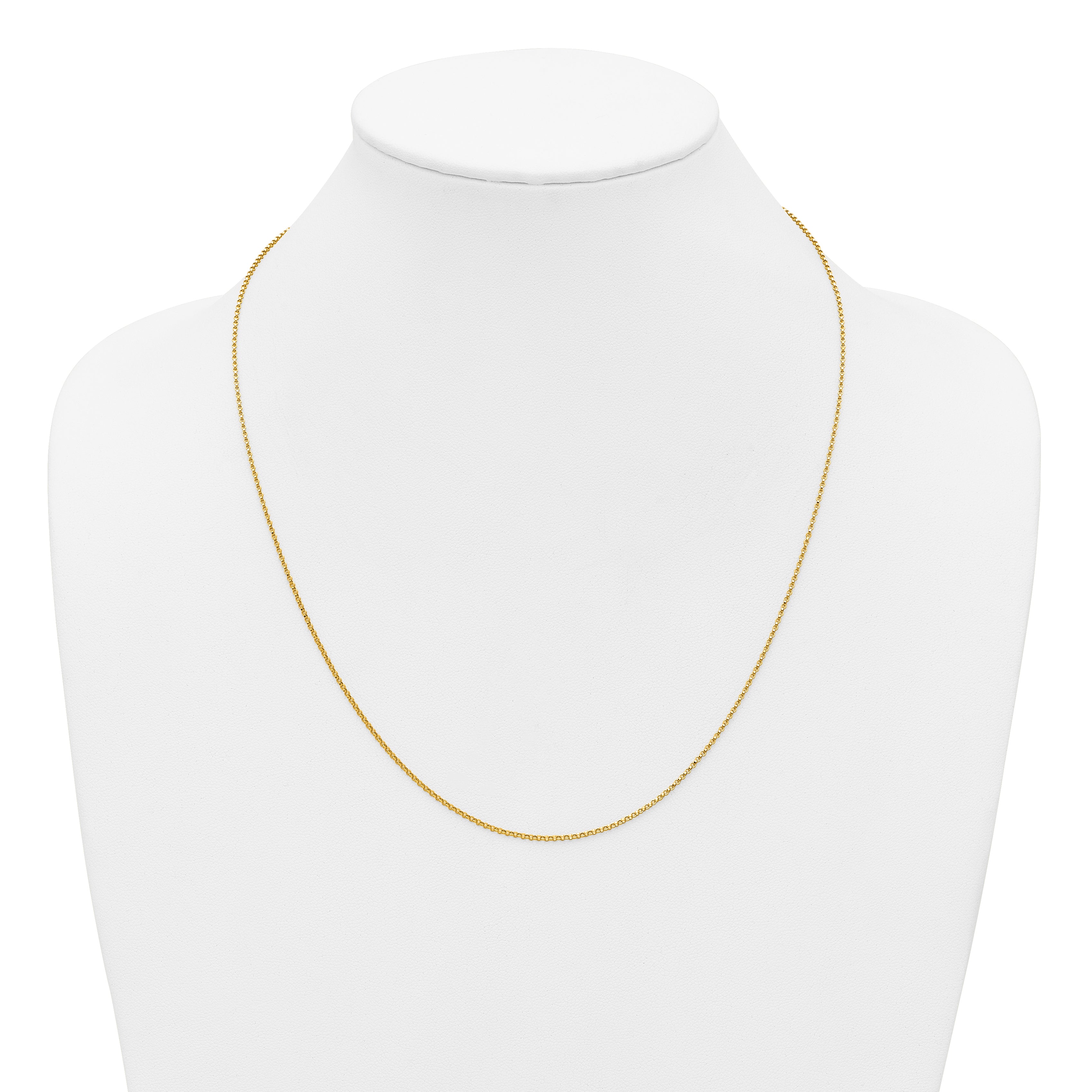 14K Gold Filled Adjustable Rolo Chain Necklace in 1.3mm Width - view 5
