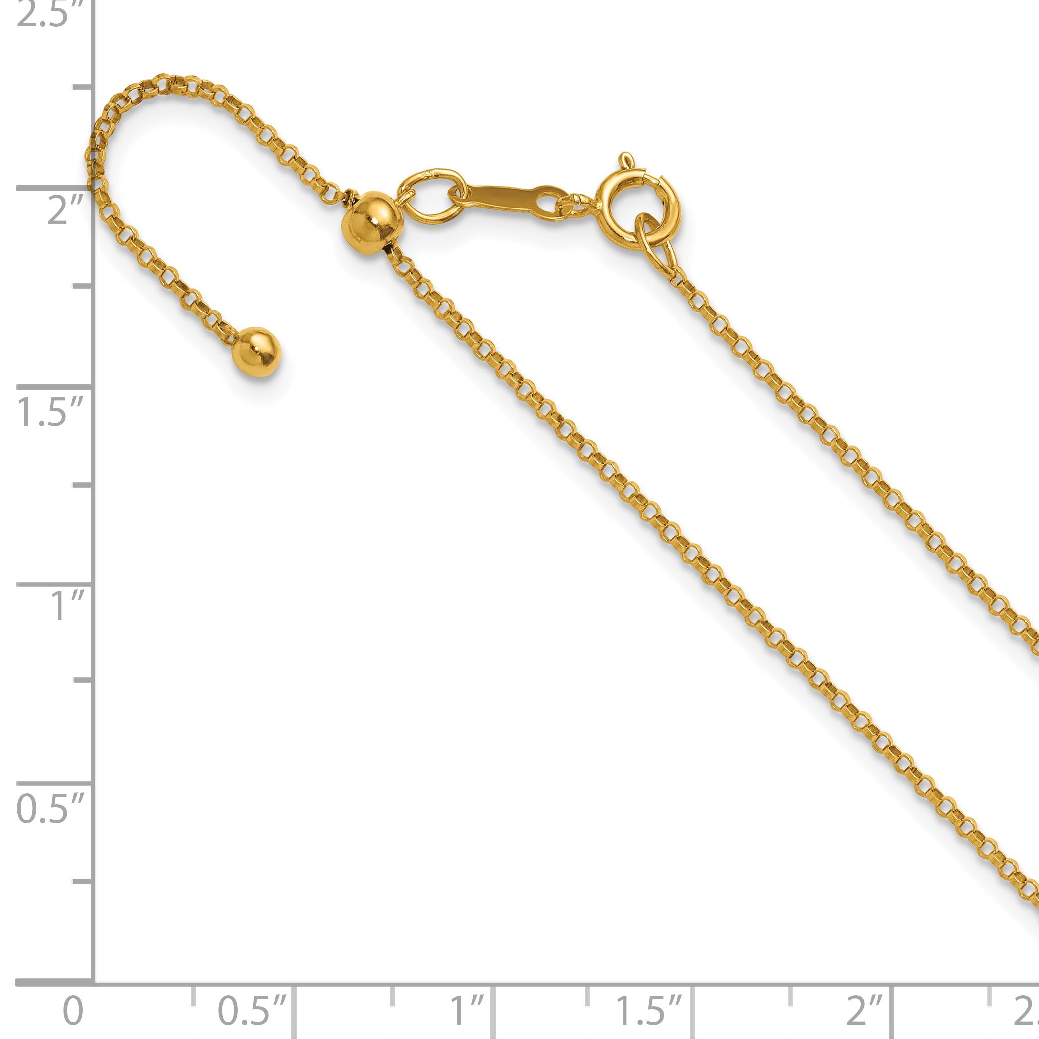 14K Gold Filled Adjustable Rolo Chain Necklace in 1.3mm Width - view 6