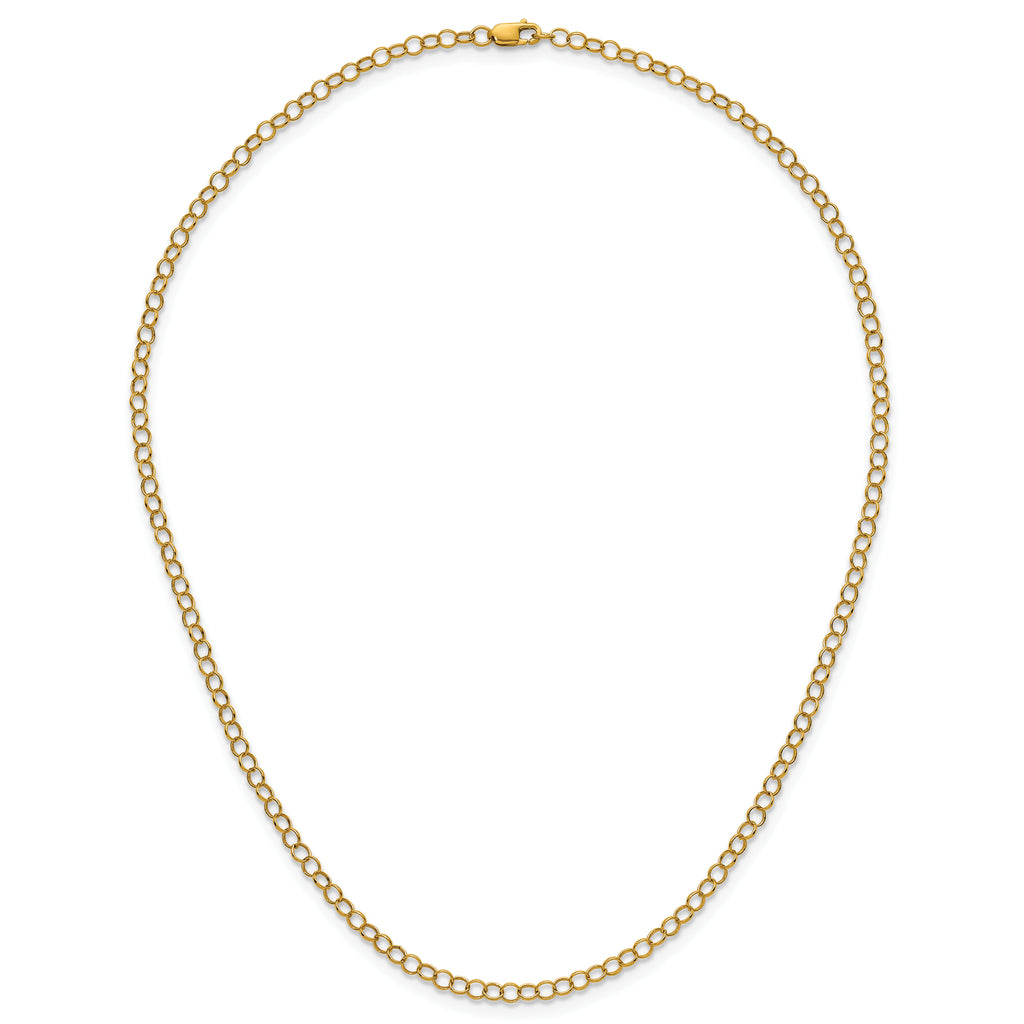 14K Gold Filled Rolo Chain Necklace in 3.2mm Width - view 4