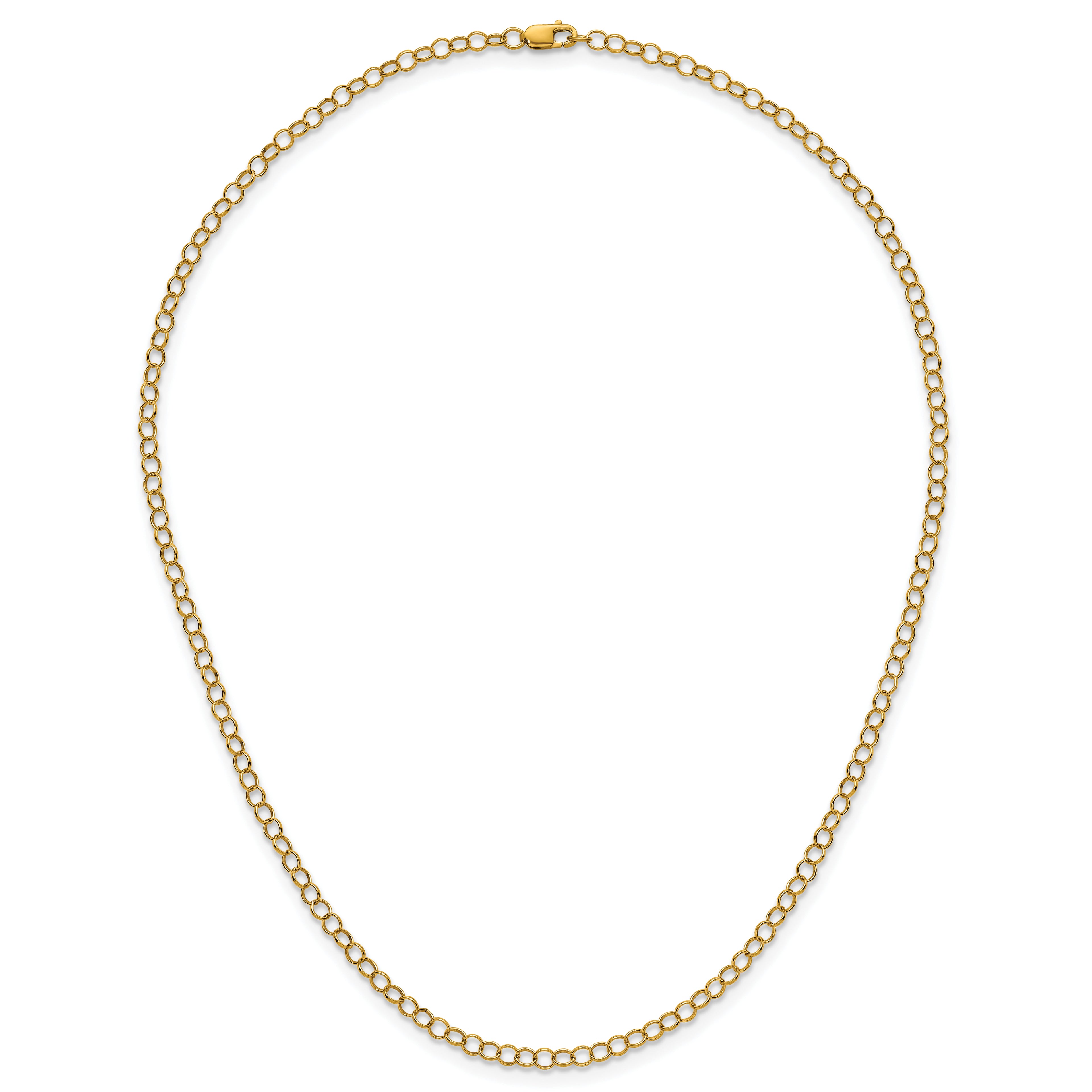 14K Gold Filled Rolo Chain Necklace in 3.2mm Width - view 4