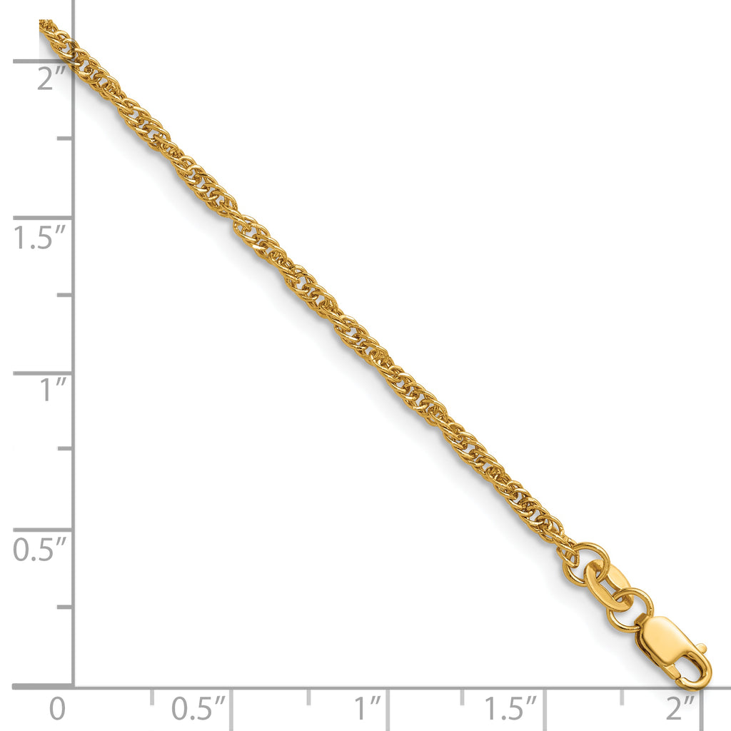 14K Gold Filled Singapore Chain Necklace in 2.0mm Width - view 5