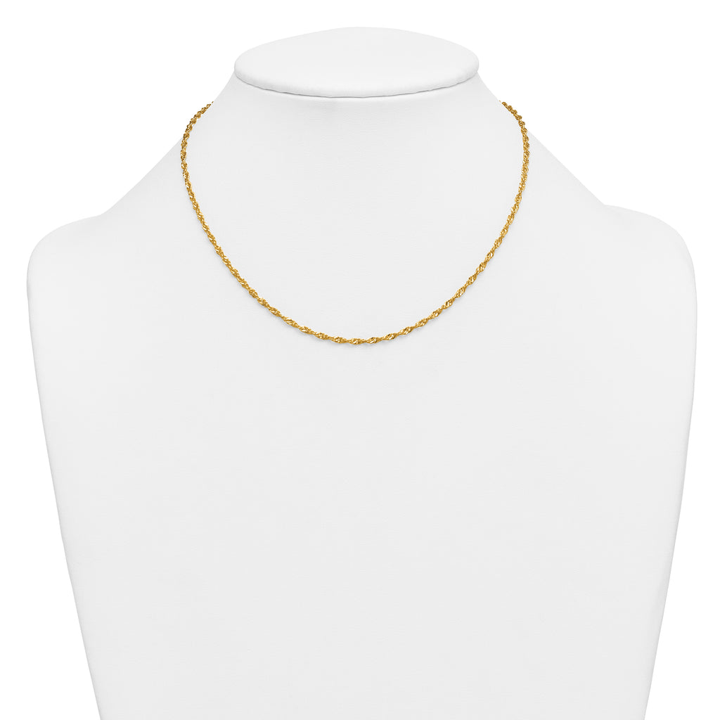 14K Gold Filled Singapore Chain Necklace in 2.0mm Width - view 3