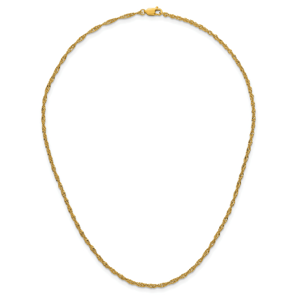 14K Gold Filled Singapore Chain Necklace in 2.0mm Width - view 4