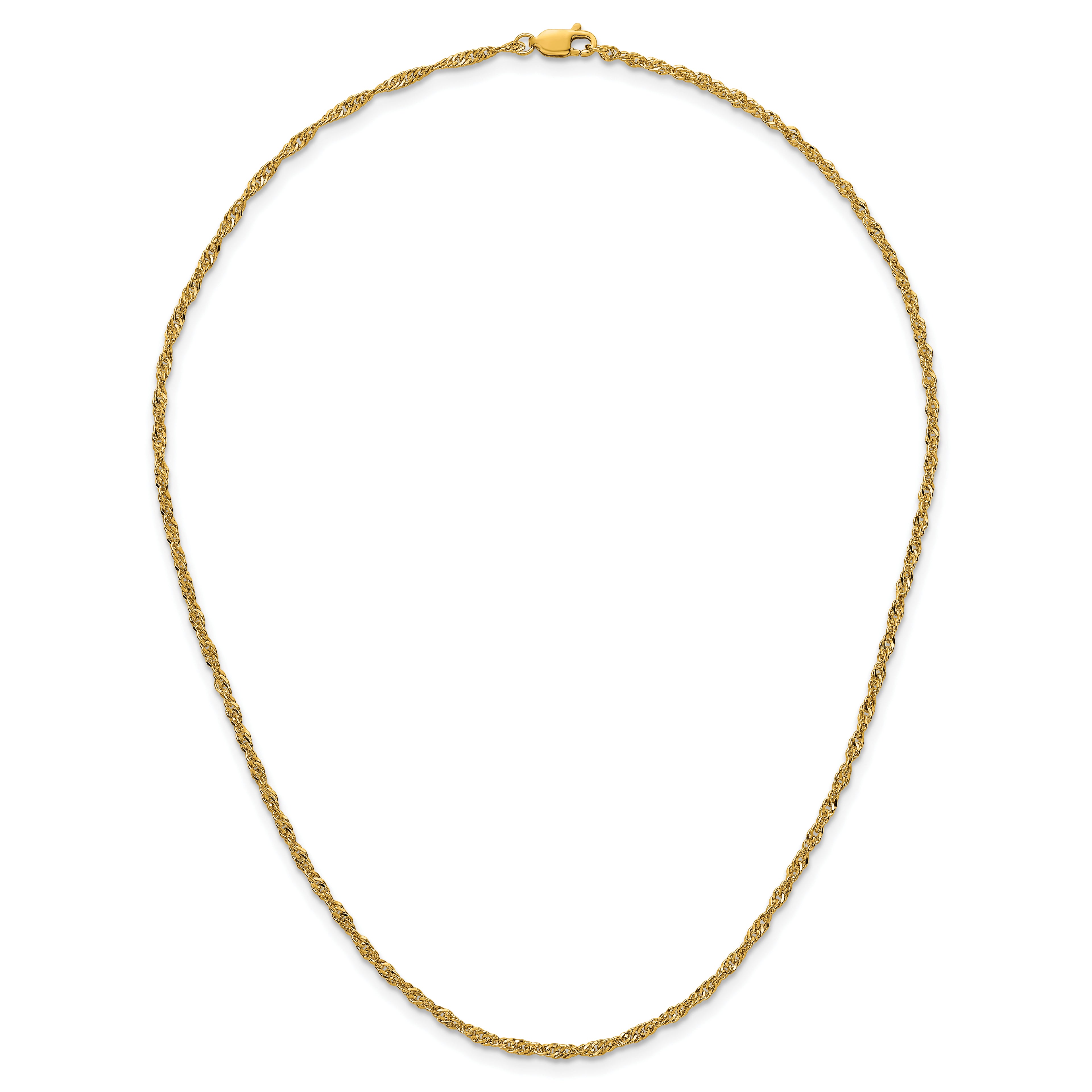 14K Gold Filled Singapore Chain Necklace in 2.0mm Width - view 4