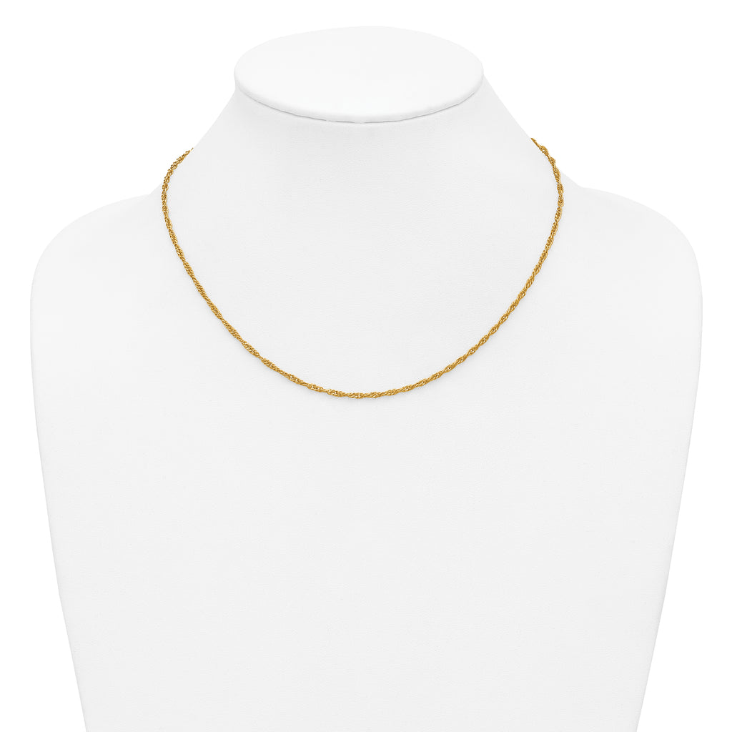 Singapore Chain Necklace in 14/20 Gold Filled, 2mm